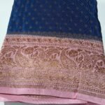 Semi crepe banaras saree  SCB-16